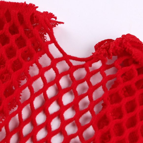 High Cut Deep-V Lace & Net Thong Back Teddy - Picture 5 of 6